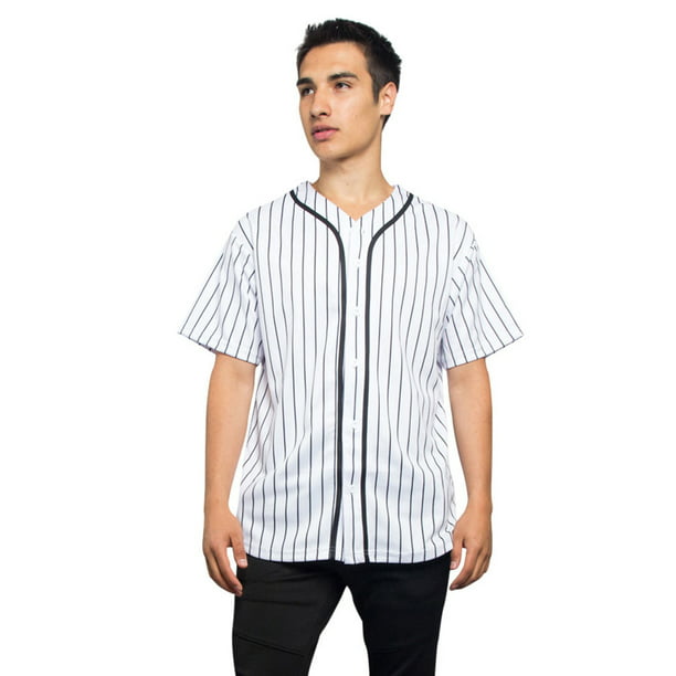 InterestPrint Mens Hipster Hip Hop Button-Down Baseball Jersey Short Sleeve Shirt 